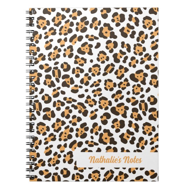 Modern Leopard Print Spiral Notebook (Front)