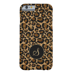 Modern leopard print with glitters barely there iPhone 6 case