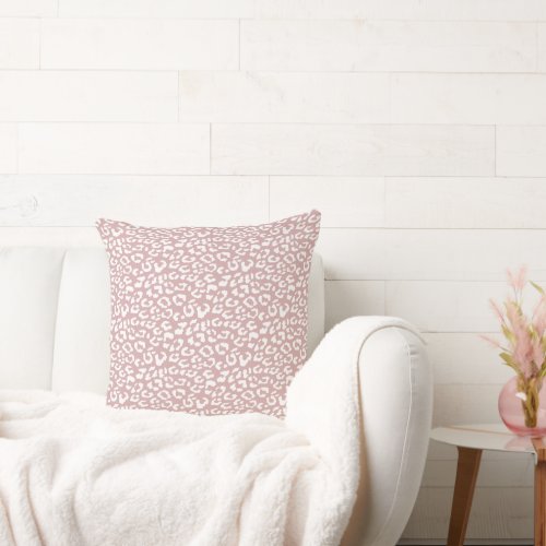 Modern Leopard Rose Pink Animal Print Pattern Throw Pillow
