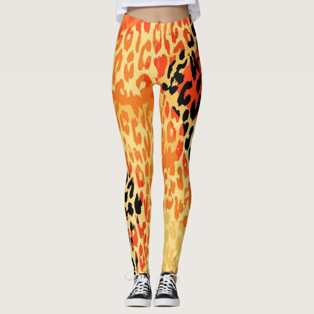 Modern Leopard Skin Pattern #20 Leggings (Front)