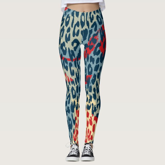 Modern Leopard Skin Pattern #22 Leggings (Front)