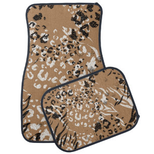 Modern leopard: wild nature pattern. car floor mat