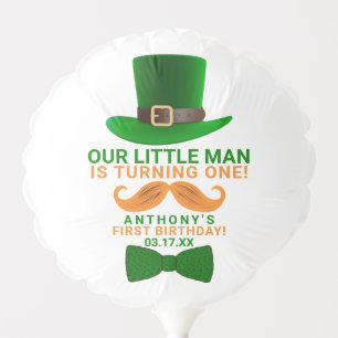Modern Leprechaun St. Patrick's Any Age Birthday Balloon