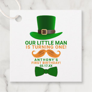 Modern Leprechaun St. Patrick's Any Age Birthday Favor Tags