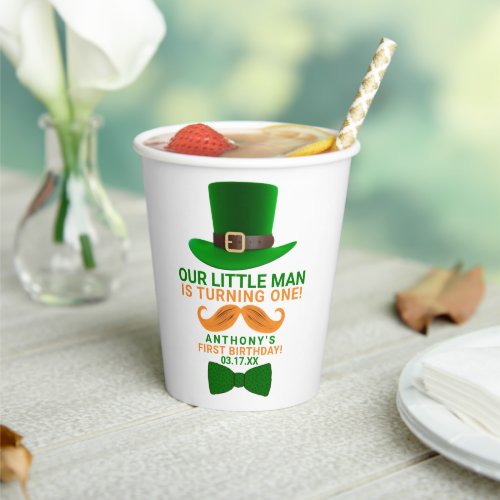 Modern Leprechaun St Patricks Any Age Birthday Paper Cups