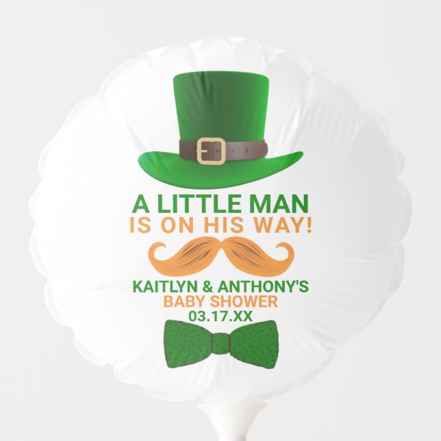 Modern Leprechaun St. Patrick's Day Baby Shower Balloon (Front)