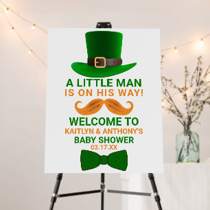 Modern Leprechaun St. Patrick's Day Baby Shower Foam Board