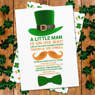 Modern Leprechaun St. Patrick's Day Baby Shower Invitation