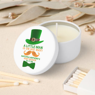 Modern Leprechaun St. Patrick's Day Baby Shower Mini Candle Favors
