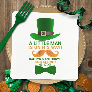 Modern Leprechaun St. Patrick's Day Baby Shower Napkins