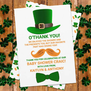 Modern Leprechaun St. Patrick's Day Baby Thank You Card