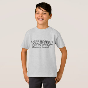 Modern Less People More DOG groovy Text script T-Shirt
