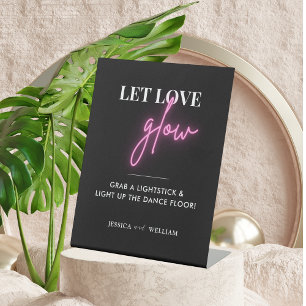 Modern Let Love Glow Wedding Glow Stick Sign