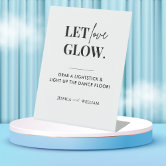 Glow Stick Send Off Newlyweds Reception Wedding Pedestal Sign