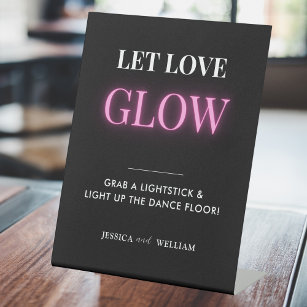 Let love glow wedding glow sticks for reception evening do rave -  personalised from