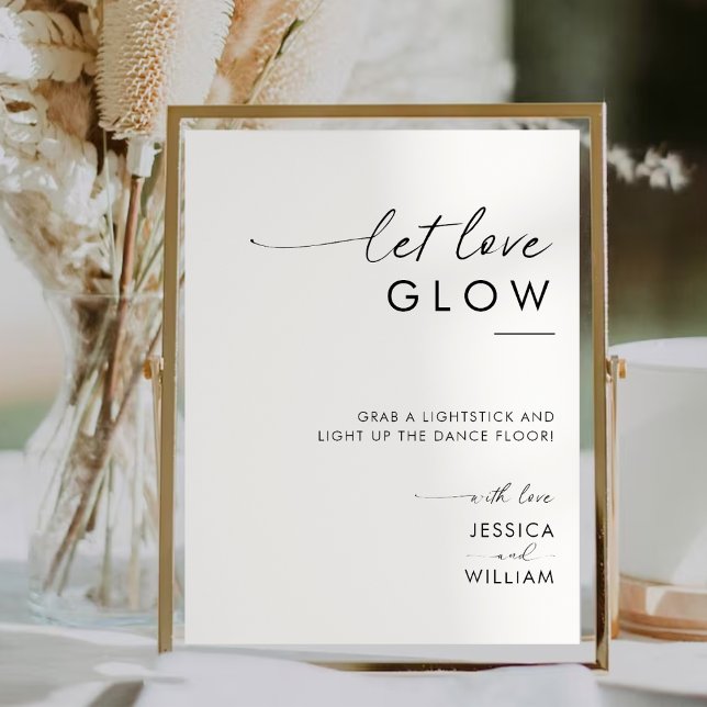 Modern Let Love Glow Wedding Glow Stick Sign (Creator Uploaded)