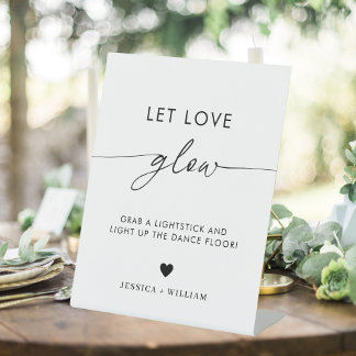Modern Let Love Glow Wedding Glow Stick Sign
