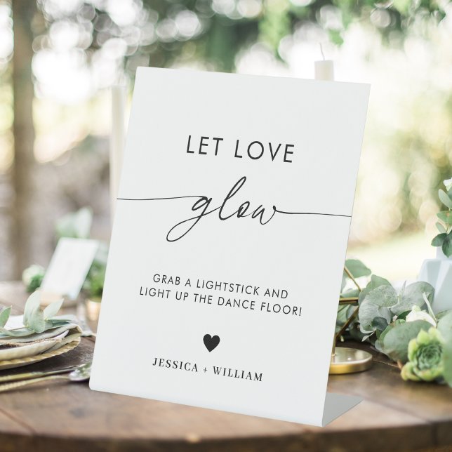 Modern Let Love Glow Wedding Glow Stick Sign (Creator Uploaded)