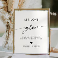 Modern Let Love Glow Wedding Glow Stick Sign