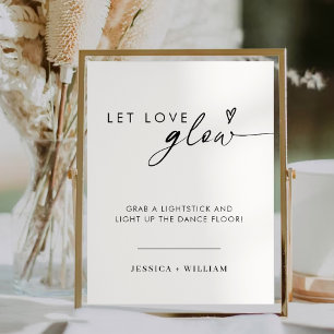 Modern Let Love Glow Wedding Glow Stick Sign