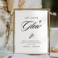 Modern Let Love Glow Wedding Glow Stick Sign