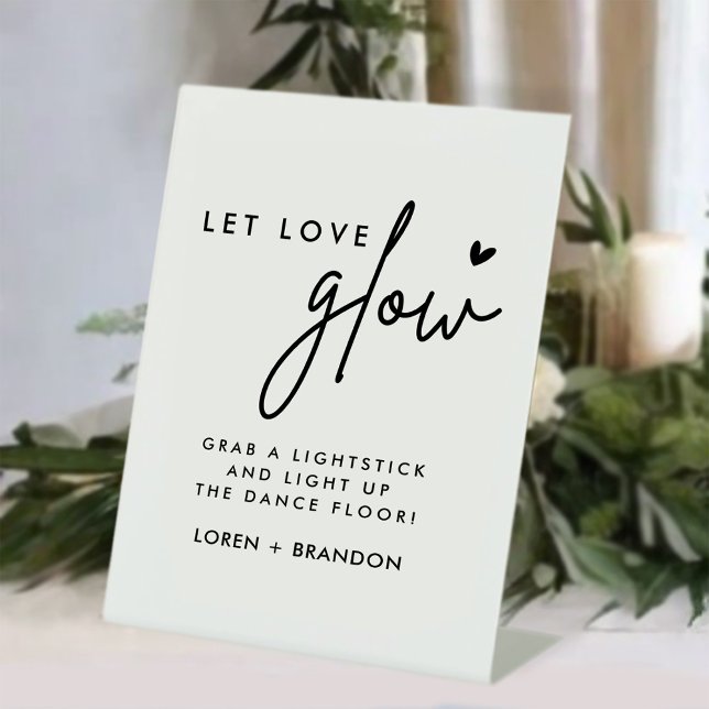 Modern Let Love Glow Wedding Glow Stick Sign (Creator Uploaded)