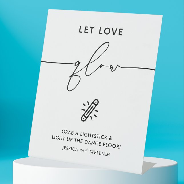 Modern Let Love Glow Wedding Glow Stick Sign (Creator Uploaded)