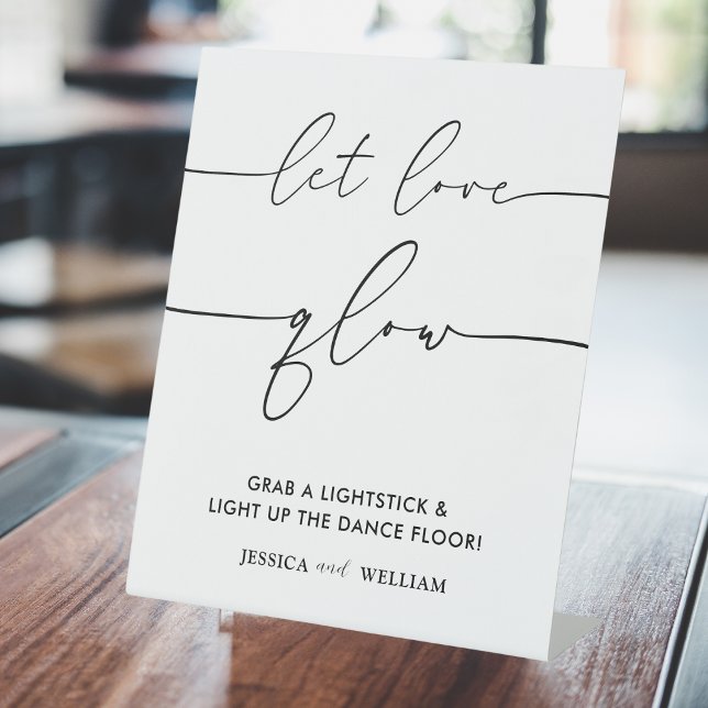 Modern Let Love Glow Wedding Glow Stick Sign (Creator Uploaded)