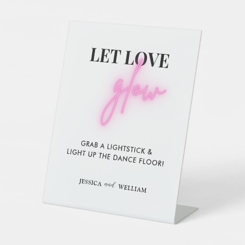 Modern Let Love Glow Wedding Glow Stick Sign