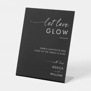 Modern Let Love Glow Wedding Glow Stick Sign