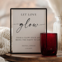 Modern Let Love Glow Wedding Sign