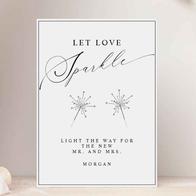 Modern Let Love Sparkle Sign Wedding Table Sign (Creator Uploaded)