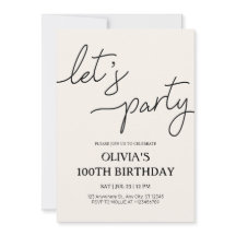 Modern Let’s Party 100th Birthday