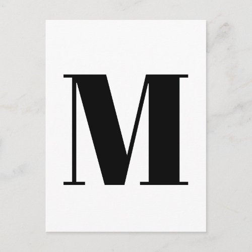 Modern Letter  Custom Alphabet Minimalist Initial Postcard