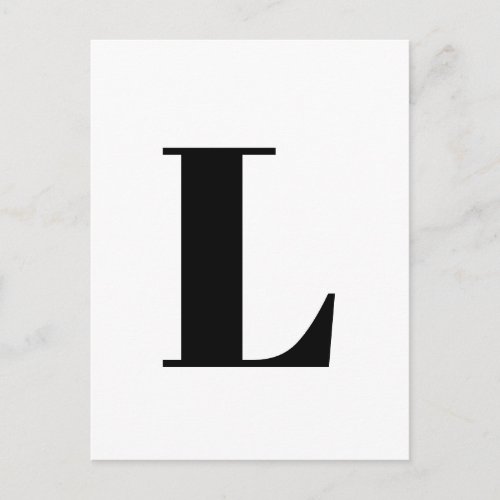 Modern Letter  Custom Alphabet Minimalist Initial Postcard