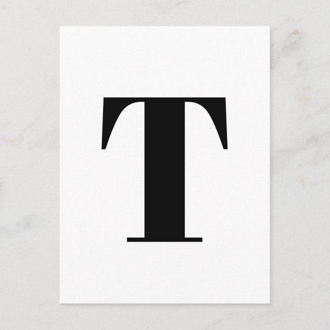Modern Letter | Custom Alphabet Minimalist Initial Postcard (Front)