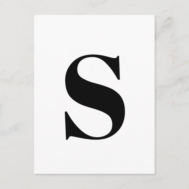 Modern Letter | Custom Alphabet Minimalist Initial Postcard (Front)