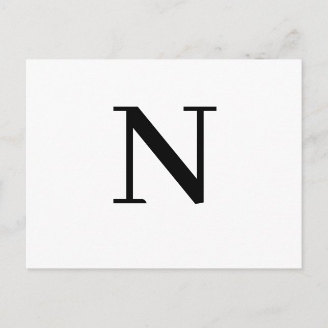 Modern Letter Minimalist Initial Design Postcard (Front)