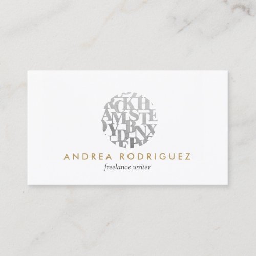 Modern Letterform Logo for Authors and Writers Business Card