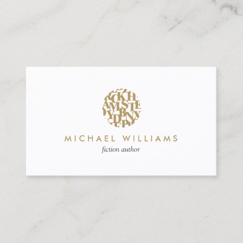 Modern Letterform Logo I for Authors and Writers Business Card