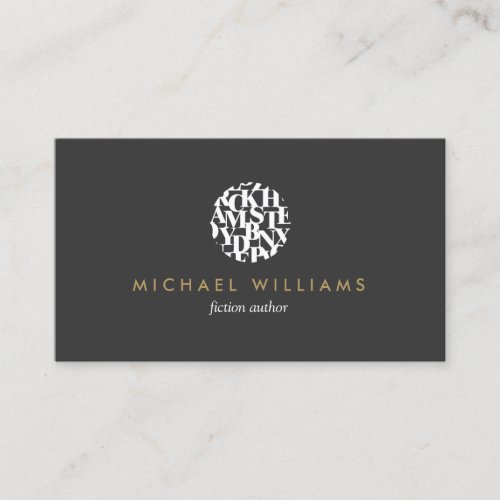 Modern Letterform Logo III for Authors and Writers Business Card