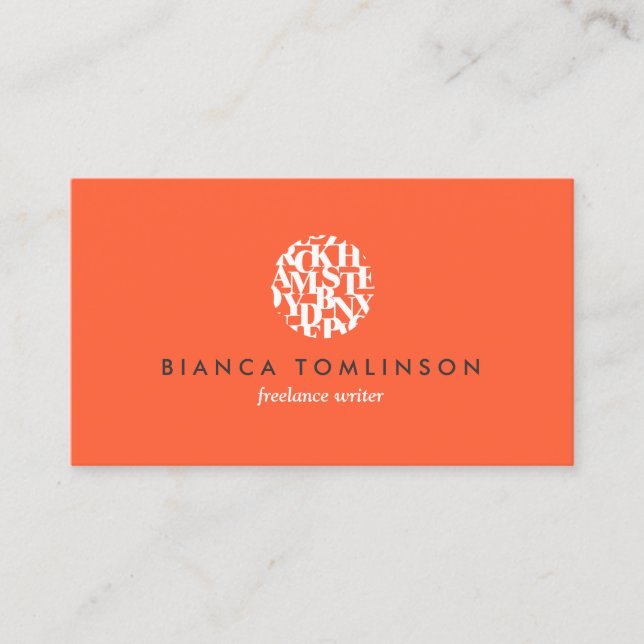 Modern Letterform Logo V for Authors and Writers Business Card (Front)