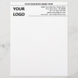 Modern Letterhead Your Logo Business Name Address<br><div class="desc">Simple Personalized Your Business Office Letterhead with Logo - Add Your Logo - Image / Business Name - Company / Address - Contact Information - Resize and move or remove and add elements / image with customization tool. Choose / add your favorite Elements and Text Colors / Font ! Good...</div>