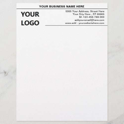 Modern Letterhead Your Logo Business Name Address