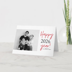 Modern Lettering 2026 Happy New Year Photo Holiday Card