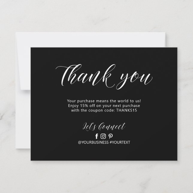 Modern Lettering Business Package Thank You Card (Front)