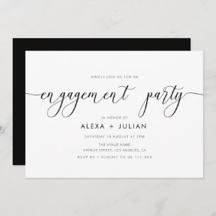 Modern lettering engagement party invitation