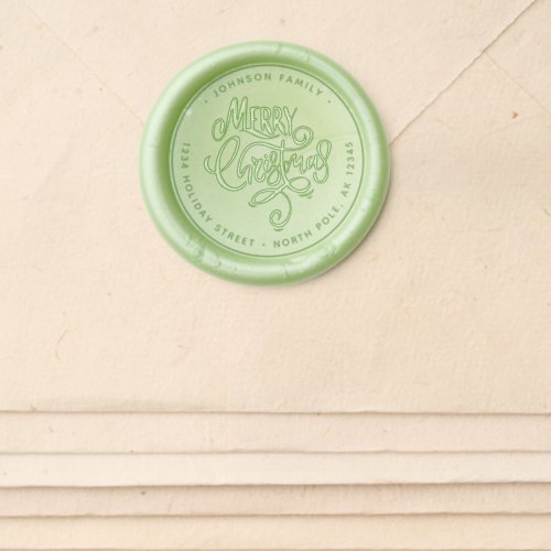 Modern Lettering Merry Christmas Wax Seal Sticker