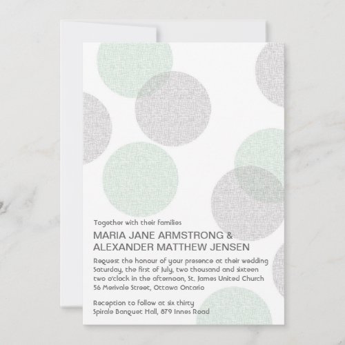 Modern Letterpress Style Circle Wedding Invitation