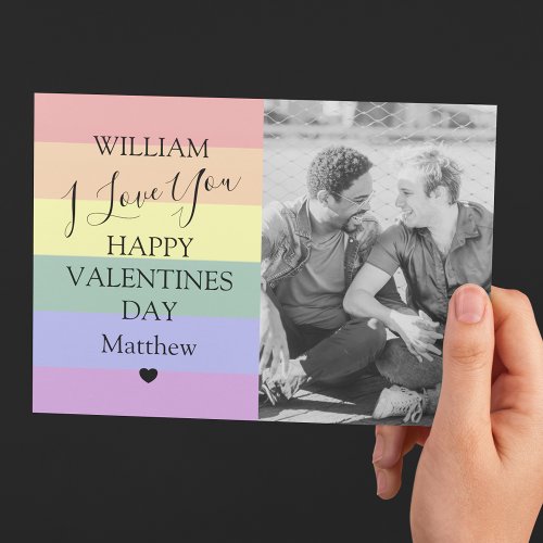 Modern LGBT Photo Valentines Day Holiday Card